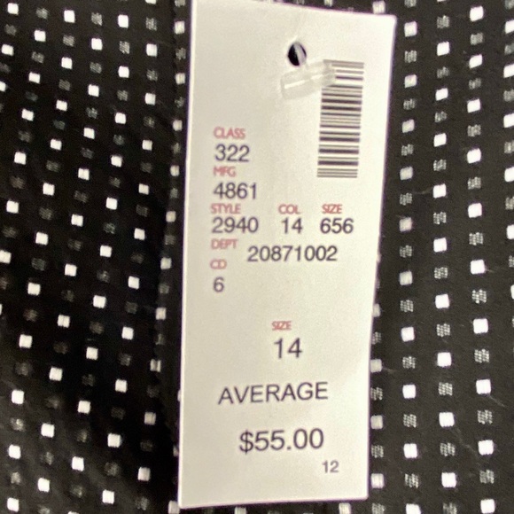 Square Black and White Hook & Bar Polka Dot Ankle Pant Size 14 Career Work - Picture 8 of 10